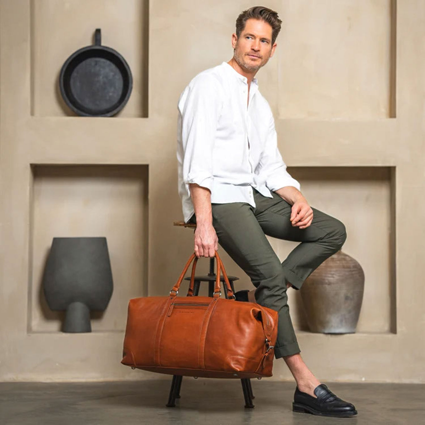 The Chesterfield Brand Cavoli Travelbag cognac
