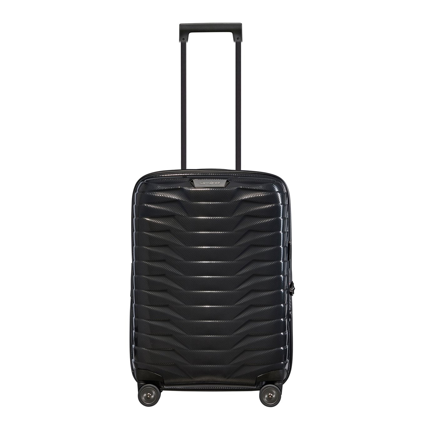 Samsonite Proxis Spinner 55 Erweiterbares schwarzes Hartschalenetui