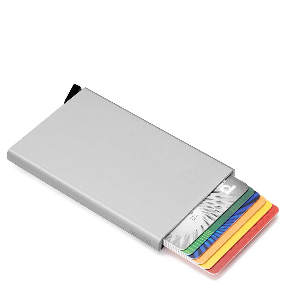 Secrid Cardprotector Kartenhalter silber gebürstet Damenbrieftasche