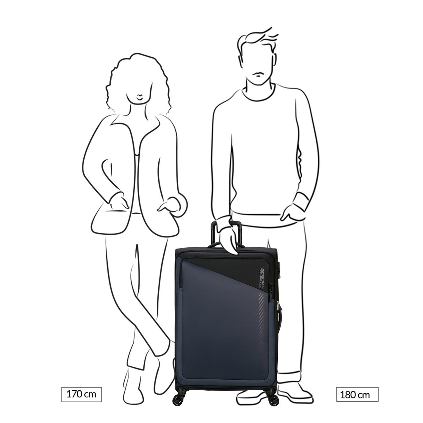 American Tourister Daring Dash Spinner L EXP schwarz/gelb Weicher Koffer