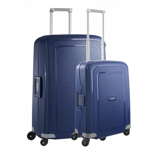 Samsonite S'Cure Spinner 55 + 75 Set dunkelblaues Hartschalenetui
