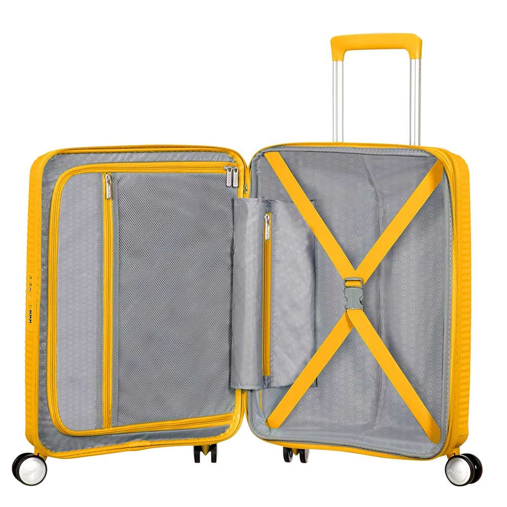 American Tourister Soundbox Spinner 55 Expandable golden yellow Hard Case