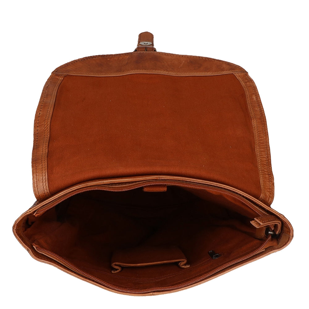 Bear Design Cow Lavato Backpack cognac