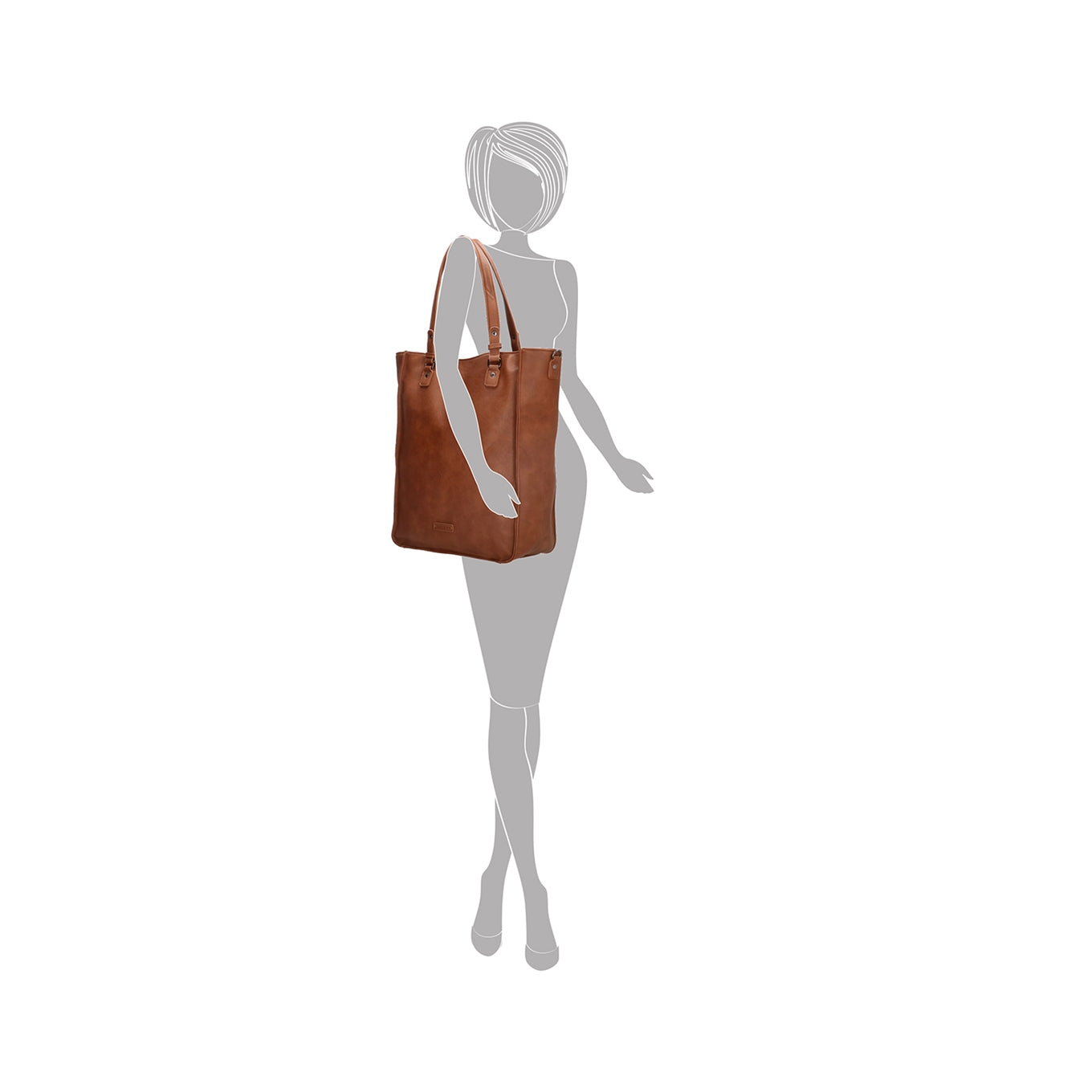 Enrico Benetti Lily Shopper 15" cognac