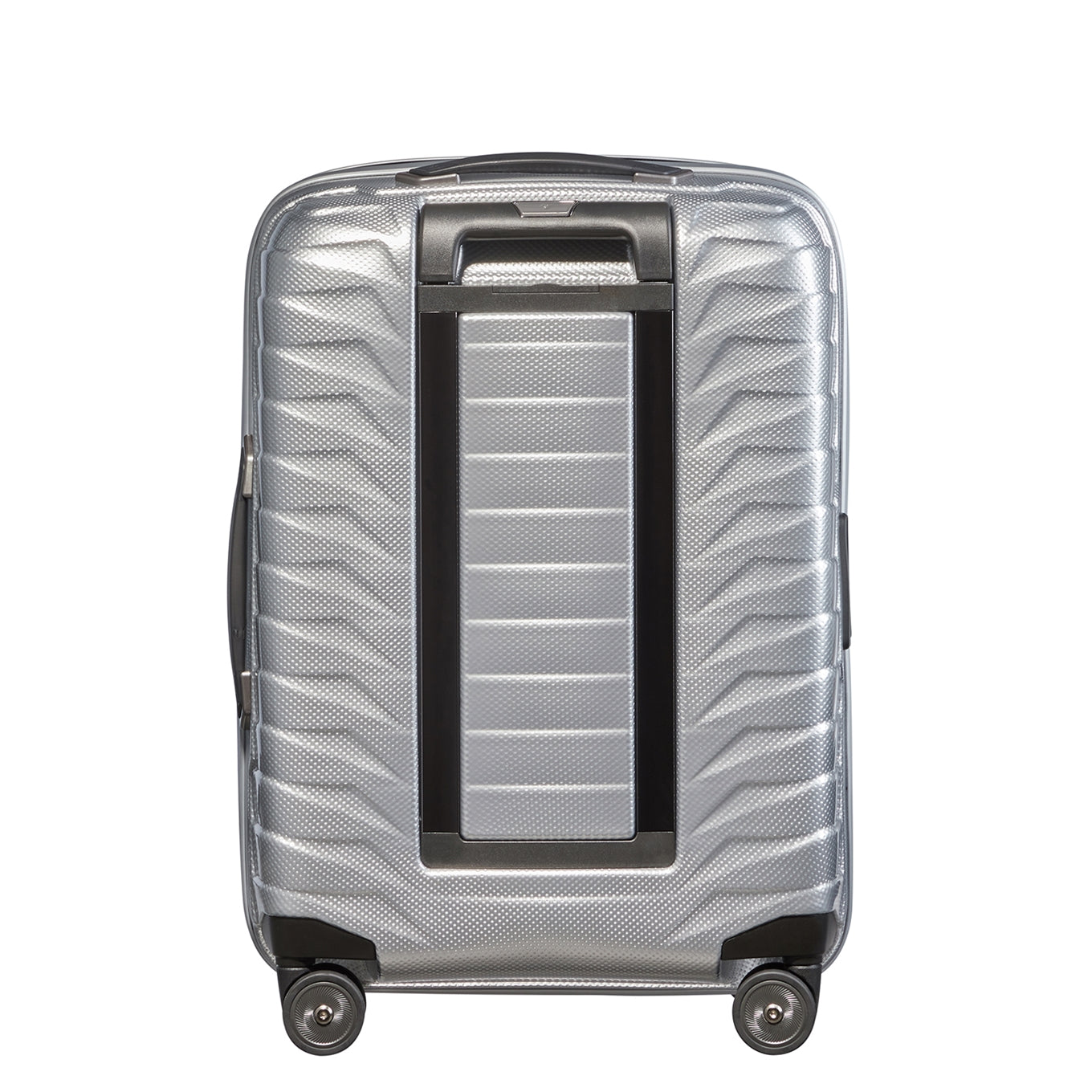 Samsonite Proxis Spinner 55 erweiterbares silbernes Hartschalenetui