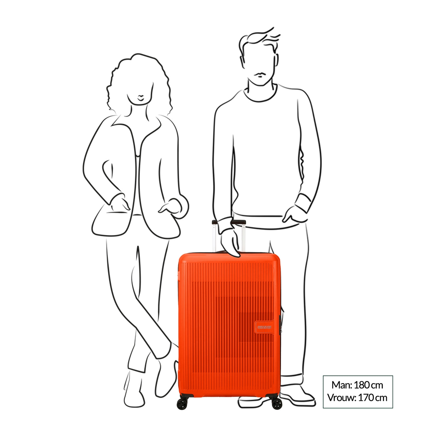 American Tourister Aerostep Spinner 77 Exp bright orange