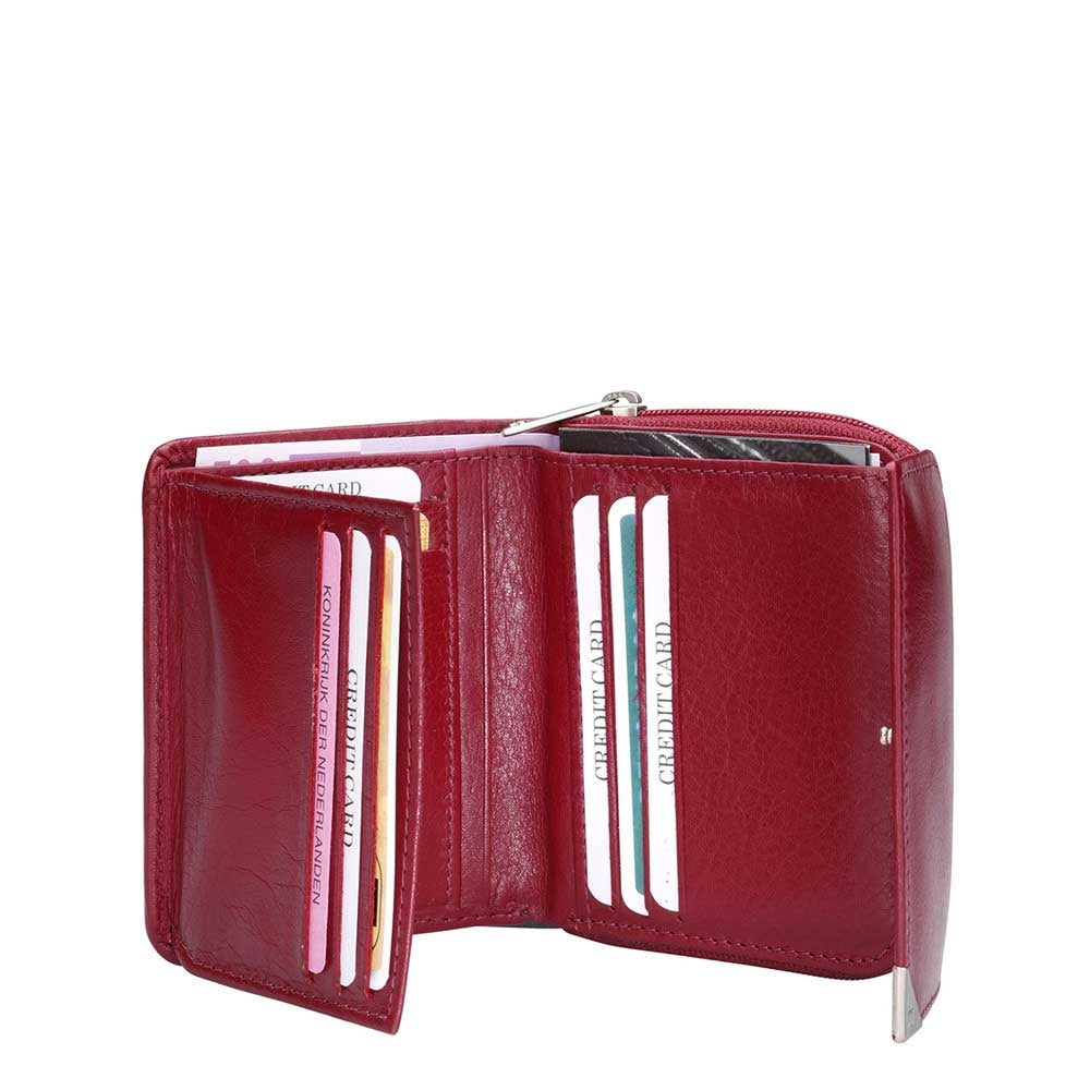 dR Amsterdam Toronto Wallet RFID with Zipper red