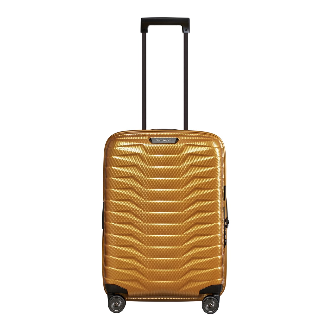 Samsonite Proxis Spinner 55 erweiterbares honiggoldenes Hartschalenetui