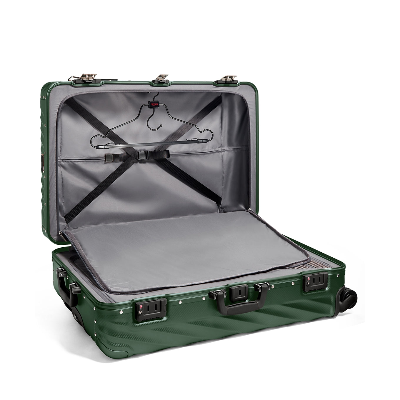TUMI 19 Degree Aluminium Extended Trip Packing Case texture forest green