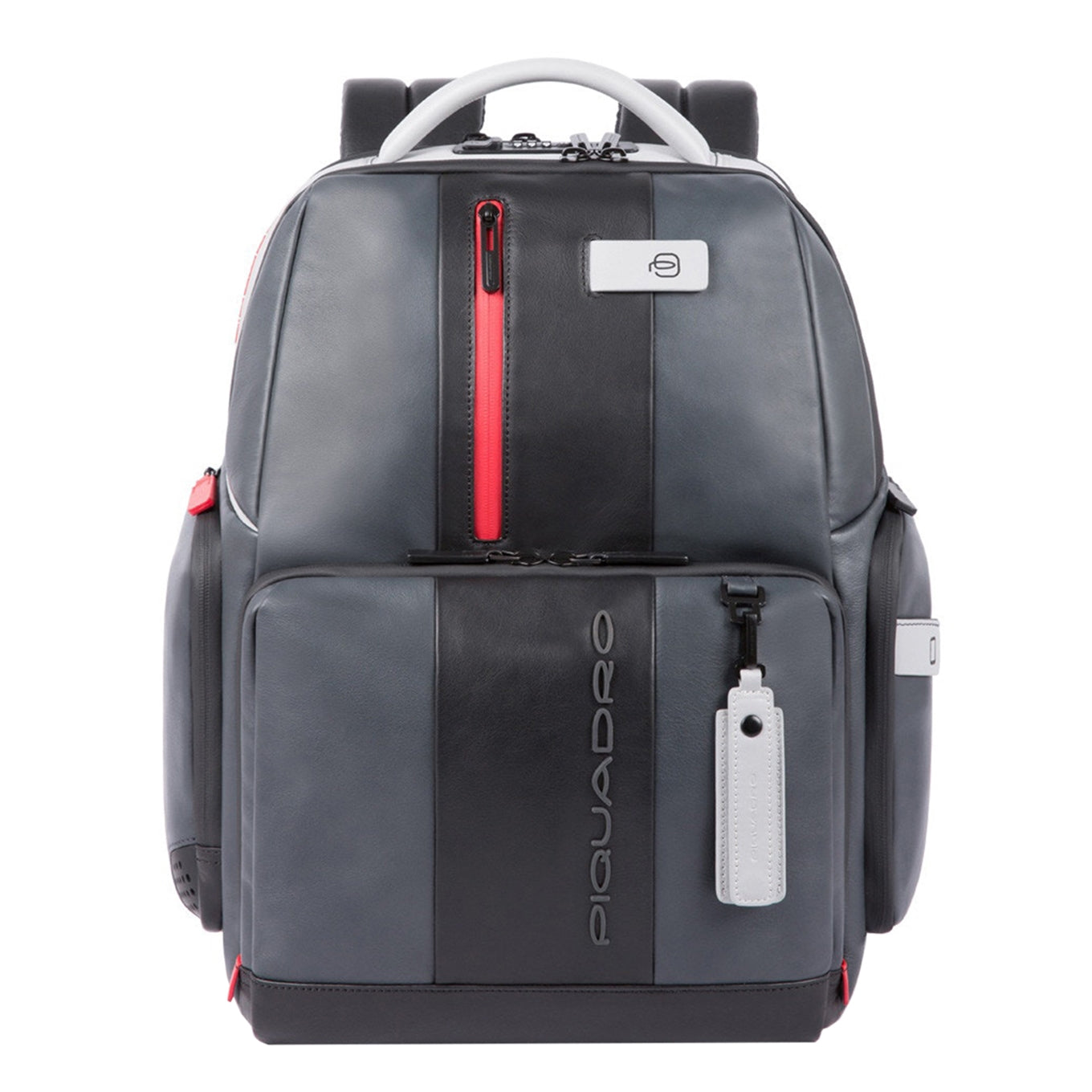 Piquadro Urban PC- und iPad-Rucksack mit Anti-Diebstahl-Kabel, grau-schwarzer Rucksack