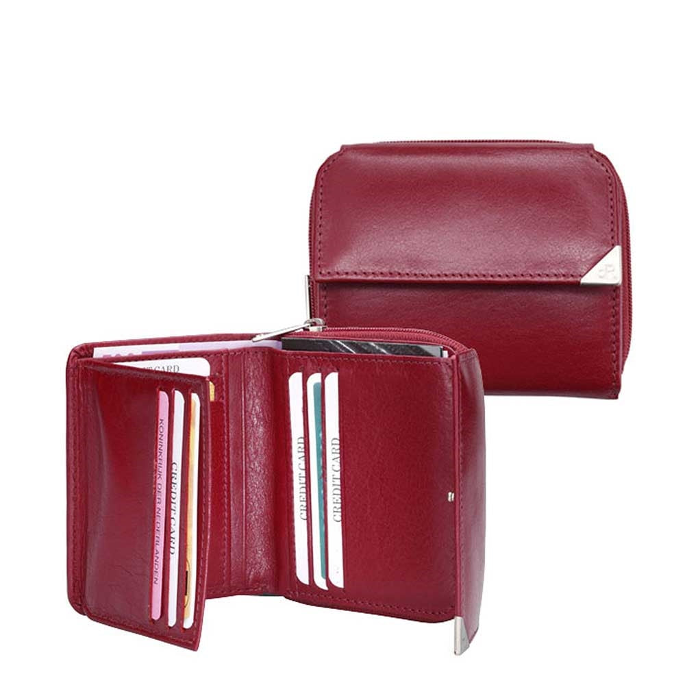 dR Amsterdam Toronto Wallet RFID with Zipper red