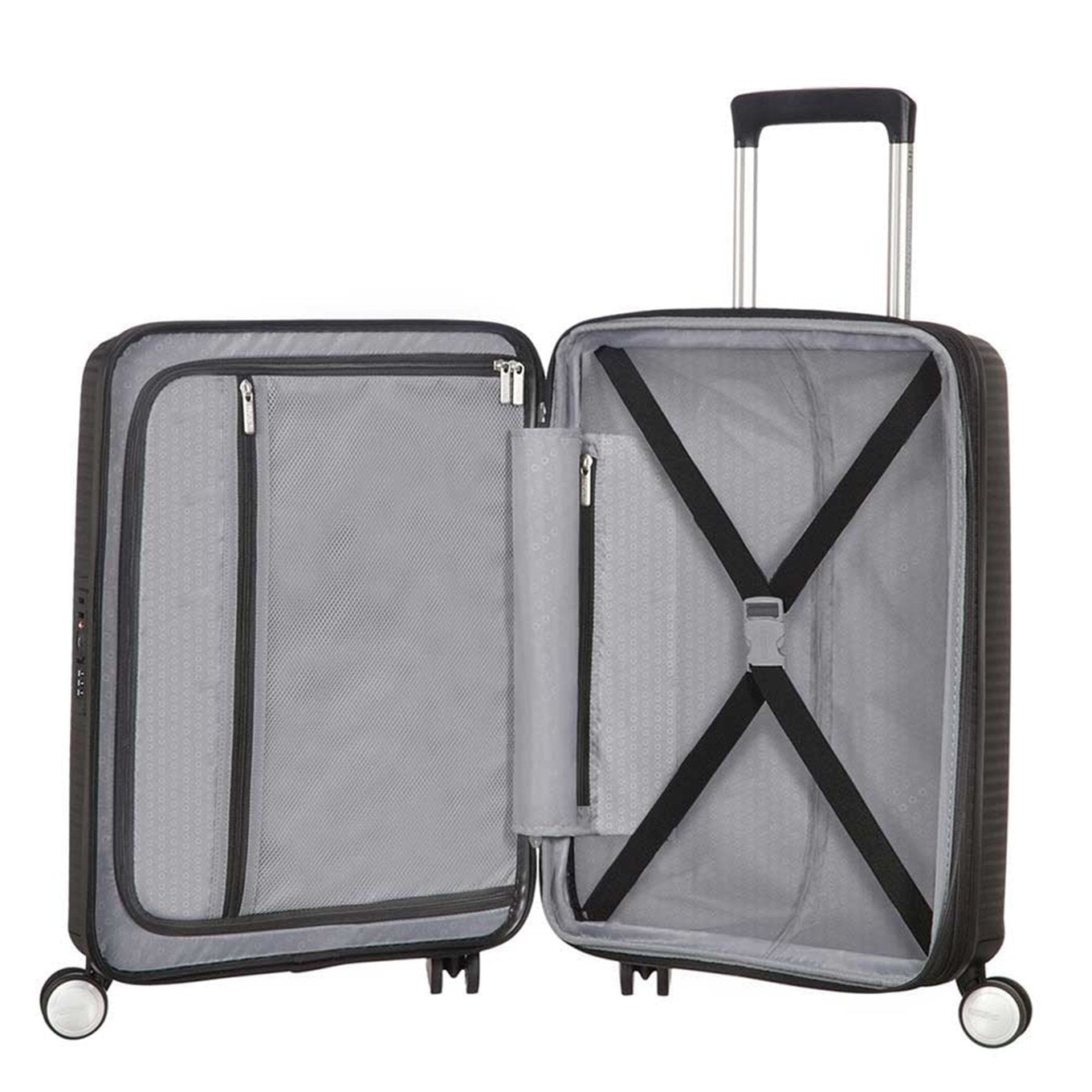 American Tourister Soundbox Spinner 55 Expandable bass black Hard case