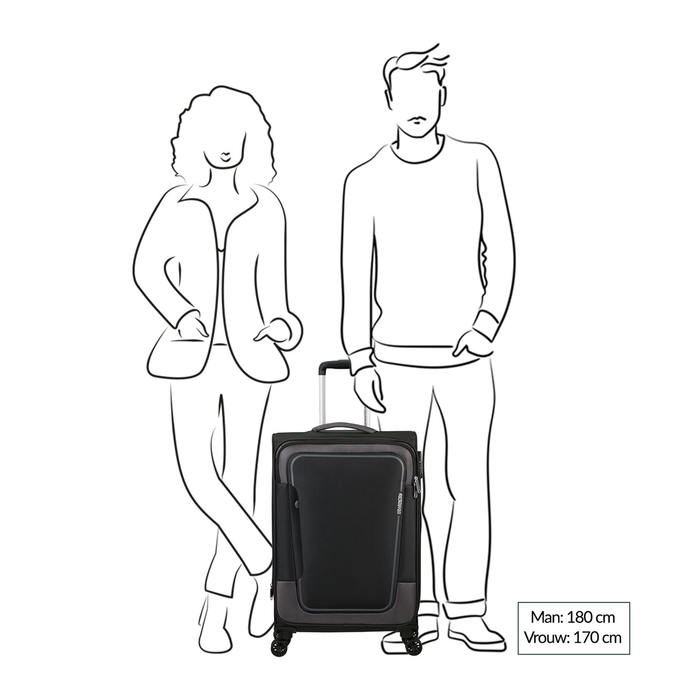 American Tourister Pulsonic Spinner 68 EXP asphalt black