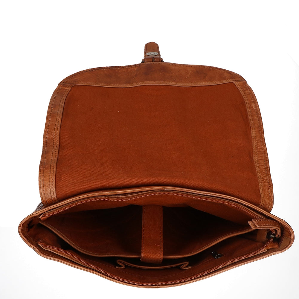 Bear Design Cow Lavato Backpack cognac