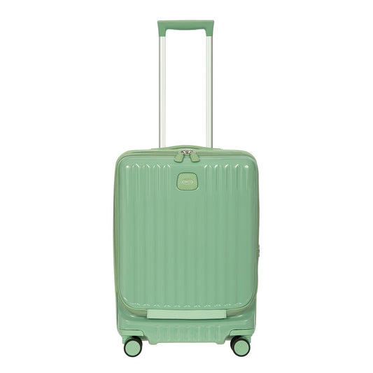 Bric's Positano Cabin Trolley 55 mit Tasche, salbeigrüner Hartschalenkoffer