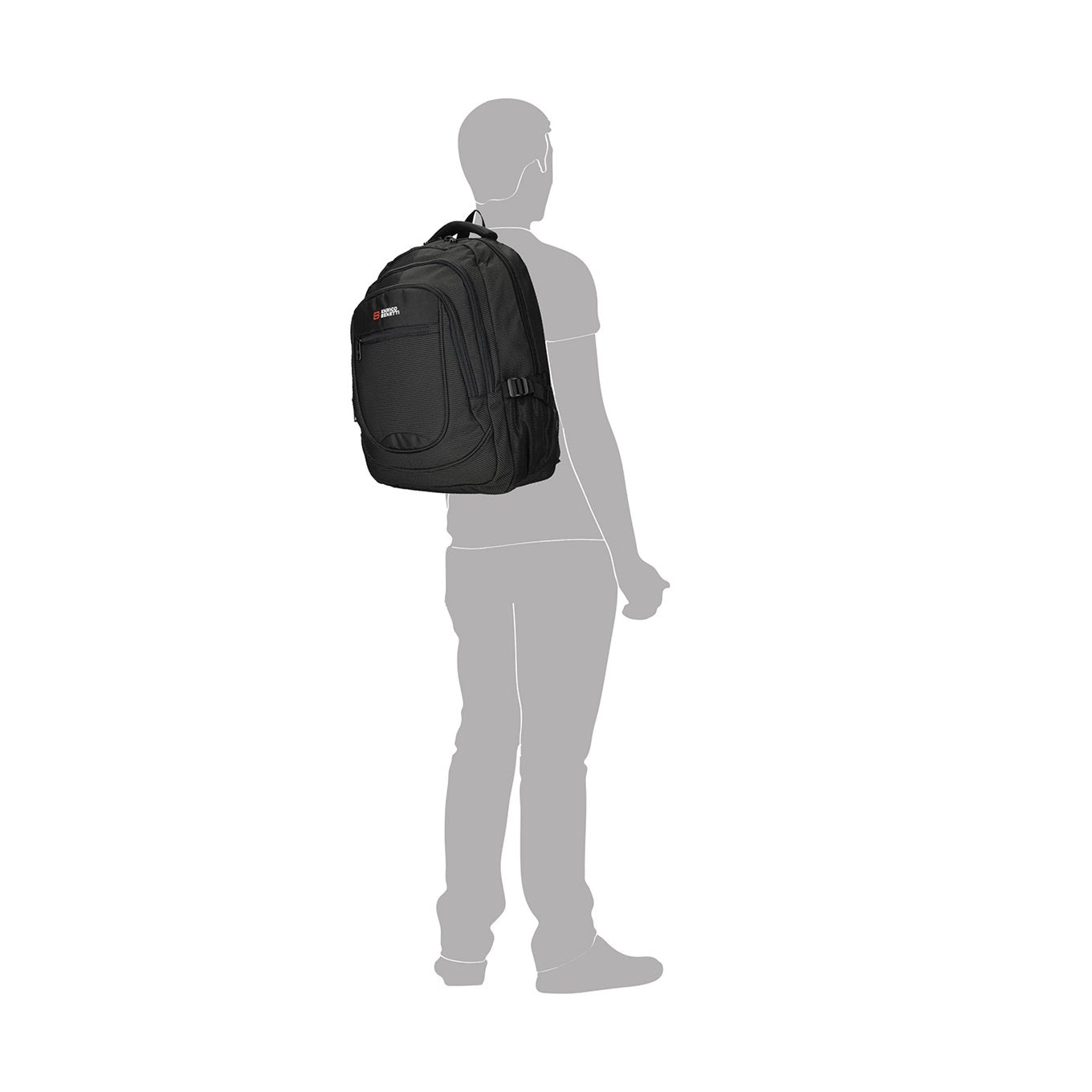 Enrico Benetti Santa Cruz 17,3'' Laptop-Rucksack Punkte schwarz weiß Laptop-Rucksack