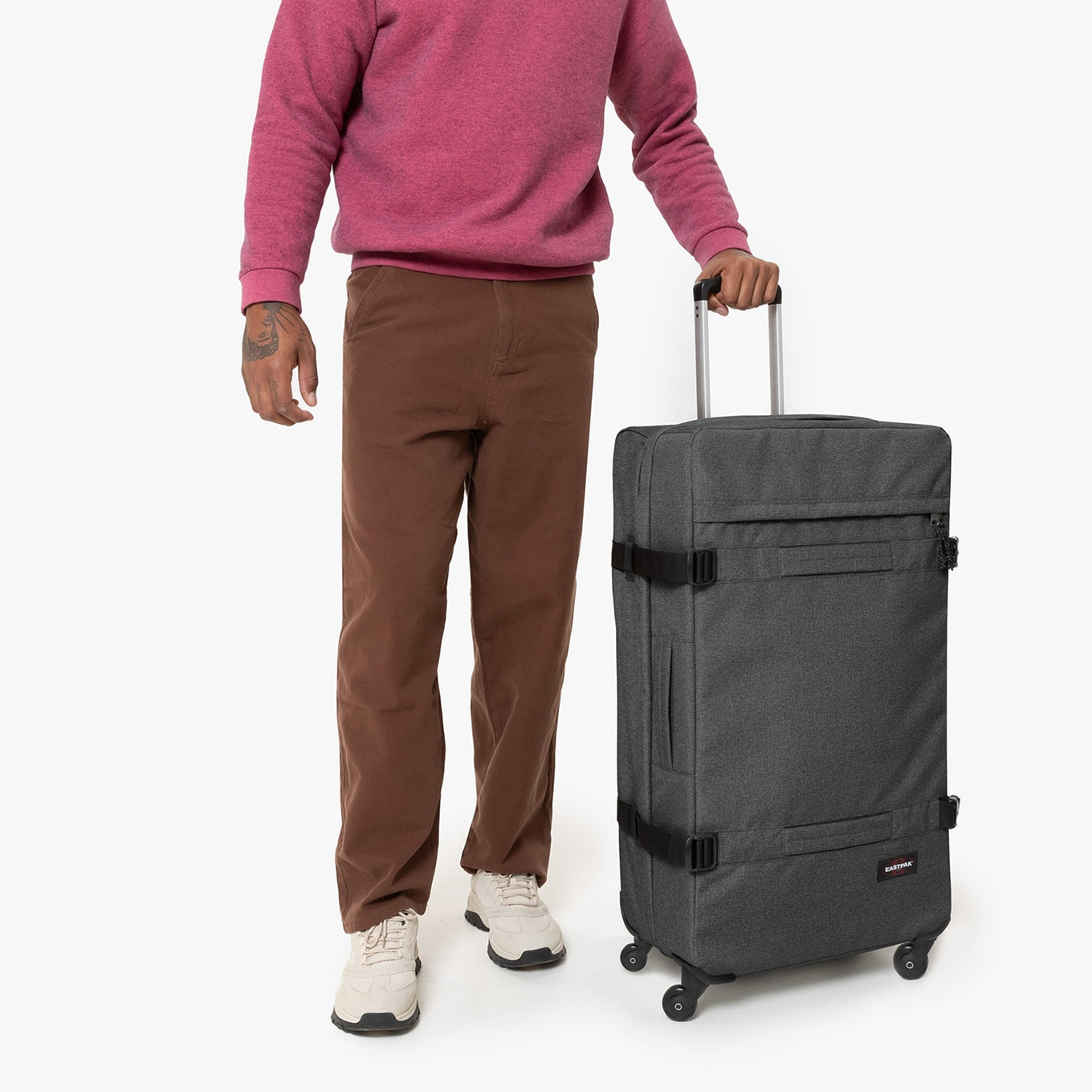 Eastpak Transit'R 4 XL schwarzer Denim Weicher Koffer