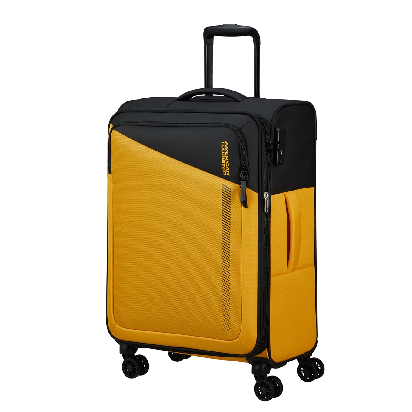 American Tourister Daring Dash Spinner M EXP schwarz/gelb Weicher Koffer