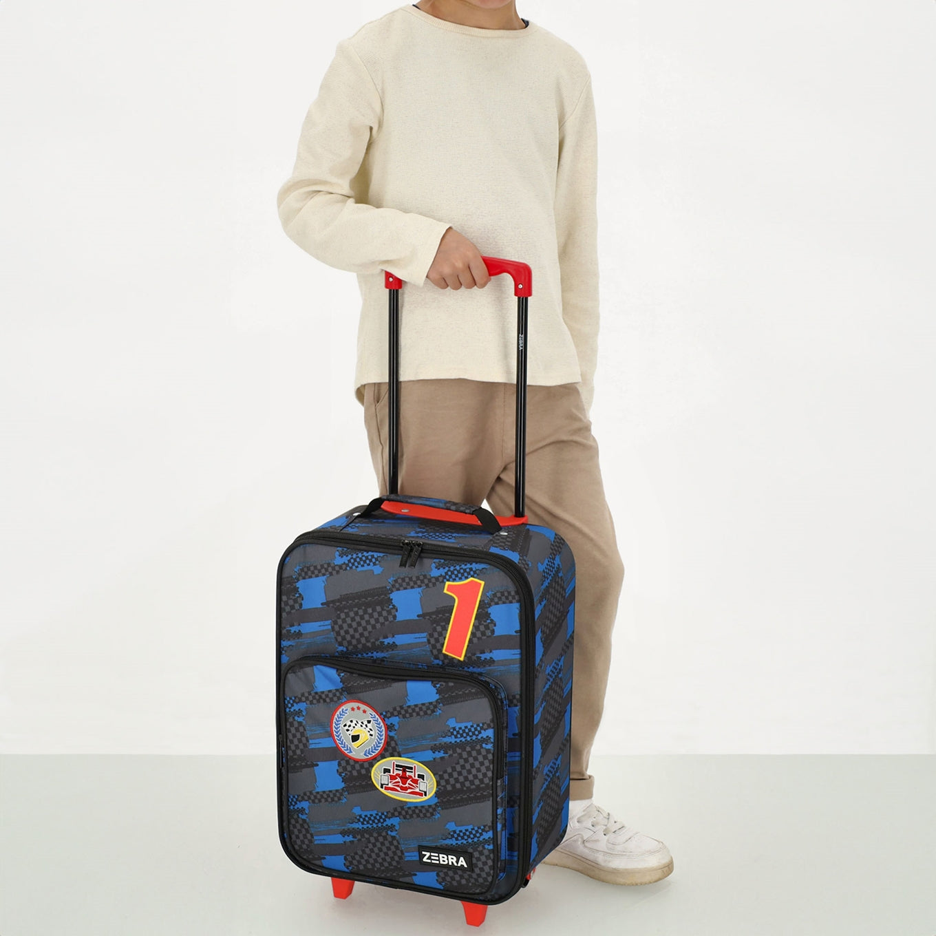 Zebra Trends Trolley Adventure Rennwagen schwarz Weicher Koffer
