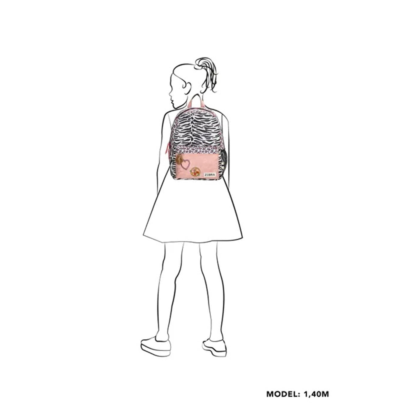 Zebra Trends Olivia Rugzak panter-wit-roze
