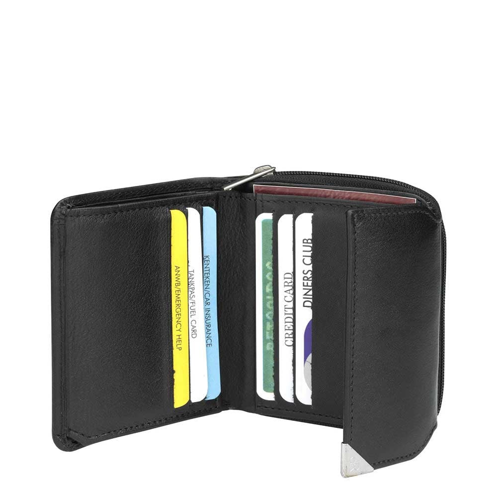 dR Amsterdam Toronto Portemonnee RFID met Rits black