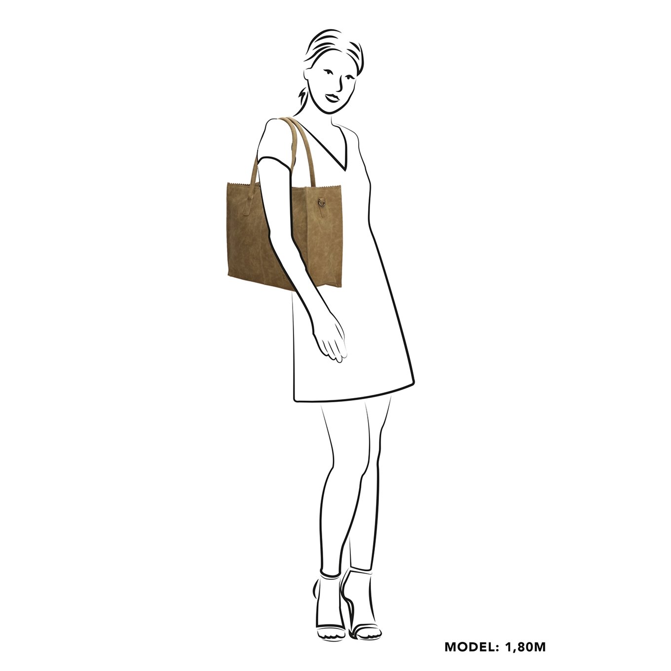 Zebra Trends Lisa Shopper olijfgroen