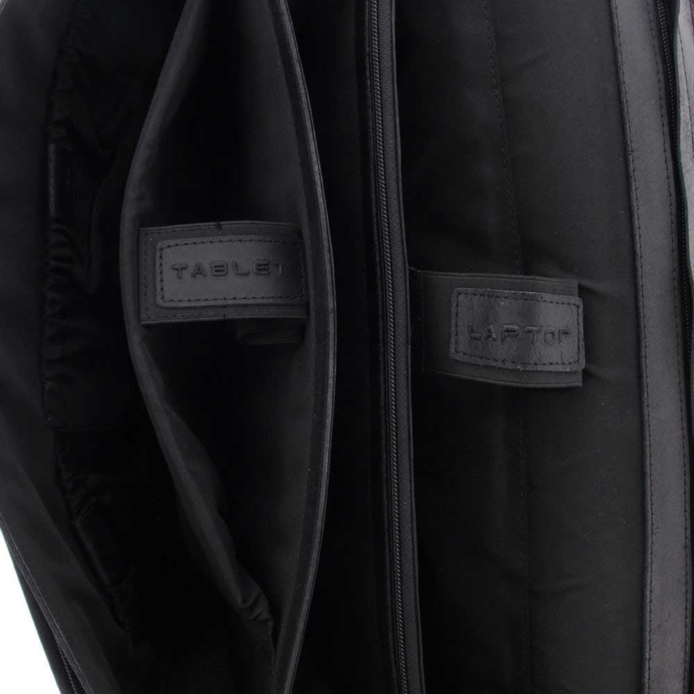 Plevier Vintage Oxford Laptop Bag 3 compartments 15.6" black