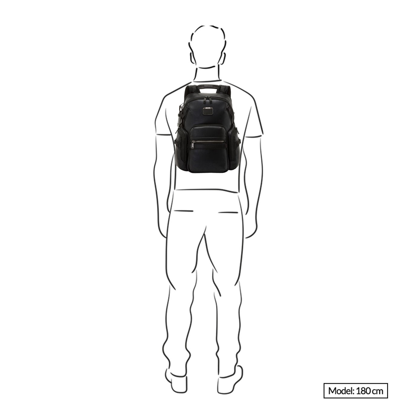 Tumi Alpha Bravo Nathan Navigationsrucksack Schwarzer Lederrucksack