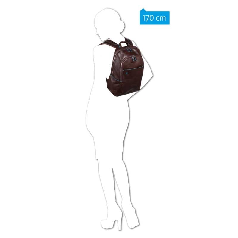 Piquadro Blue Square Backpack mahogany