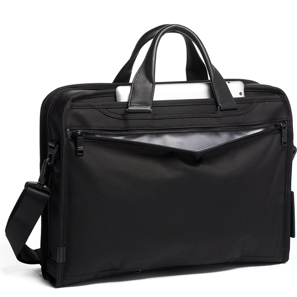 TUMI Alpha 3 Compact Large Laptop Briefcase black