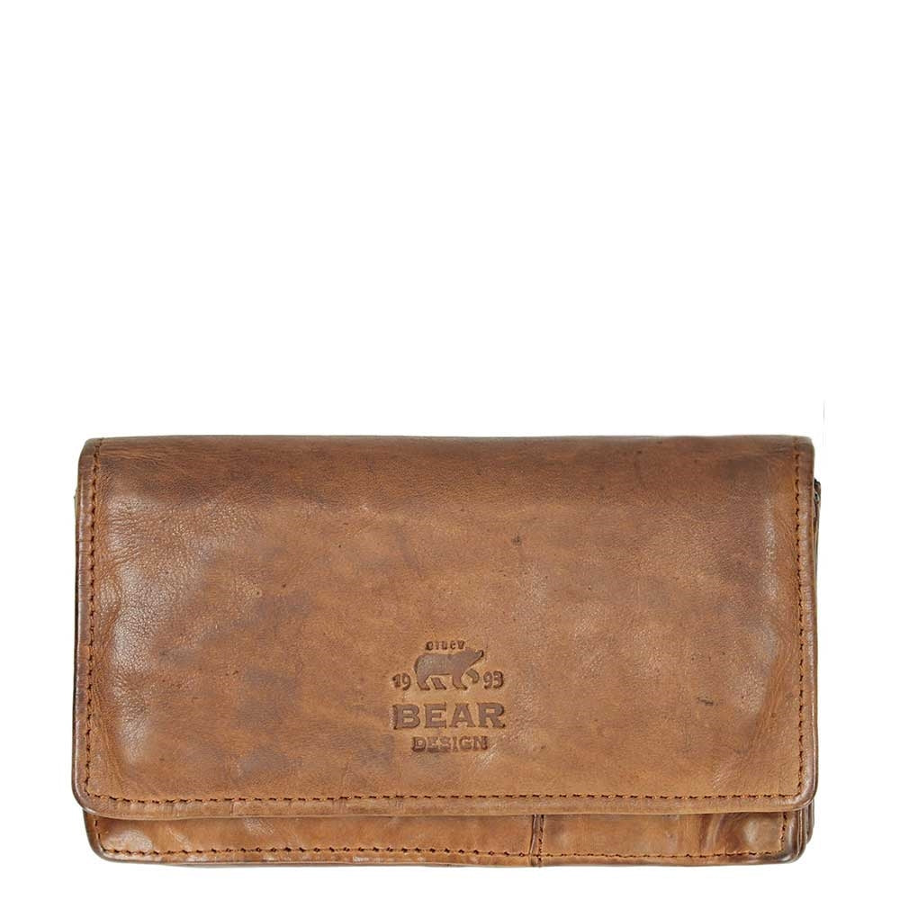 Bear Design Cow Lavato Ladies Wallet 12cc cognac
