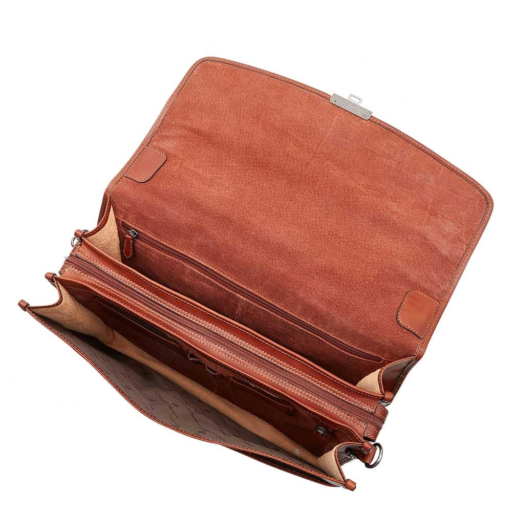 Castelijn & Beerens Verona Laptoptas 15.6" 3-vaks licht bruin