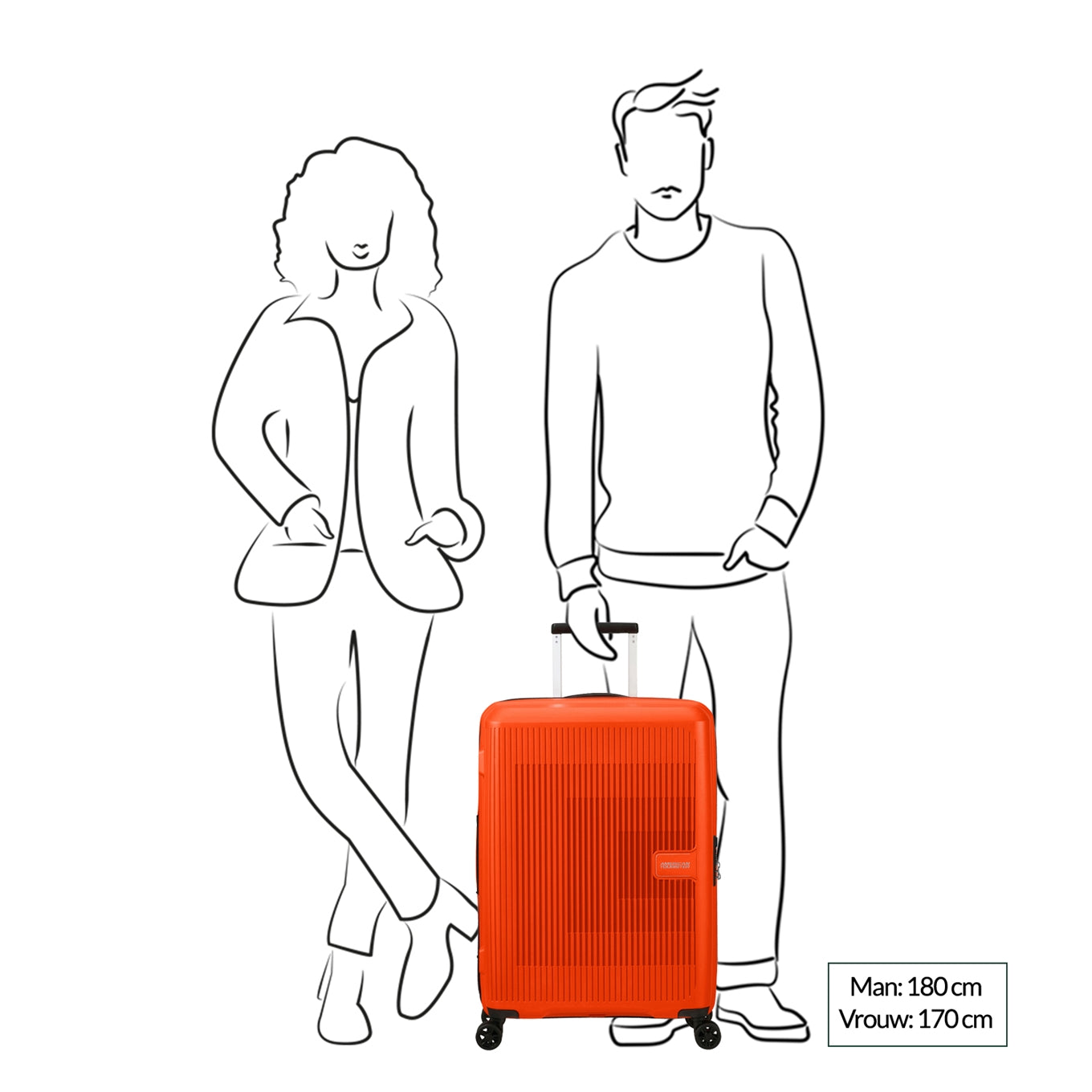 American Tourister Aerostep Spinner 67 Exp leuchtend orange Hartschale