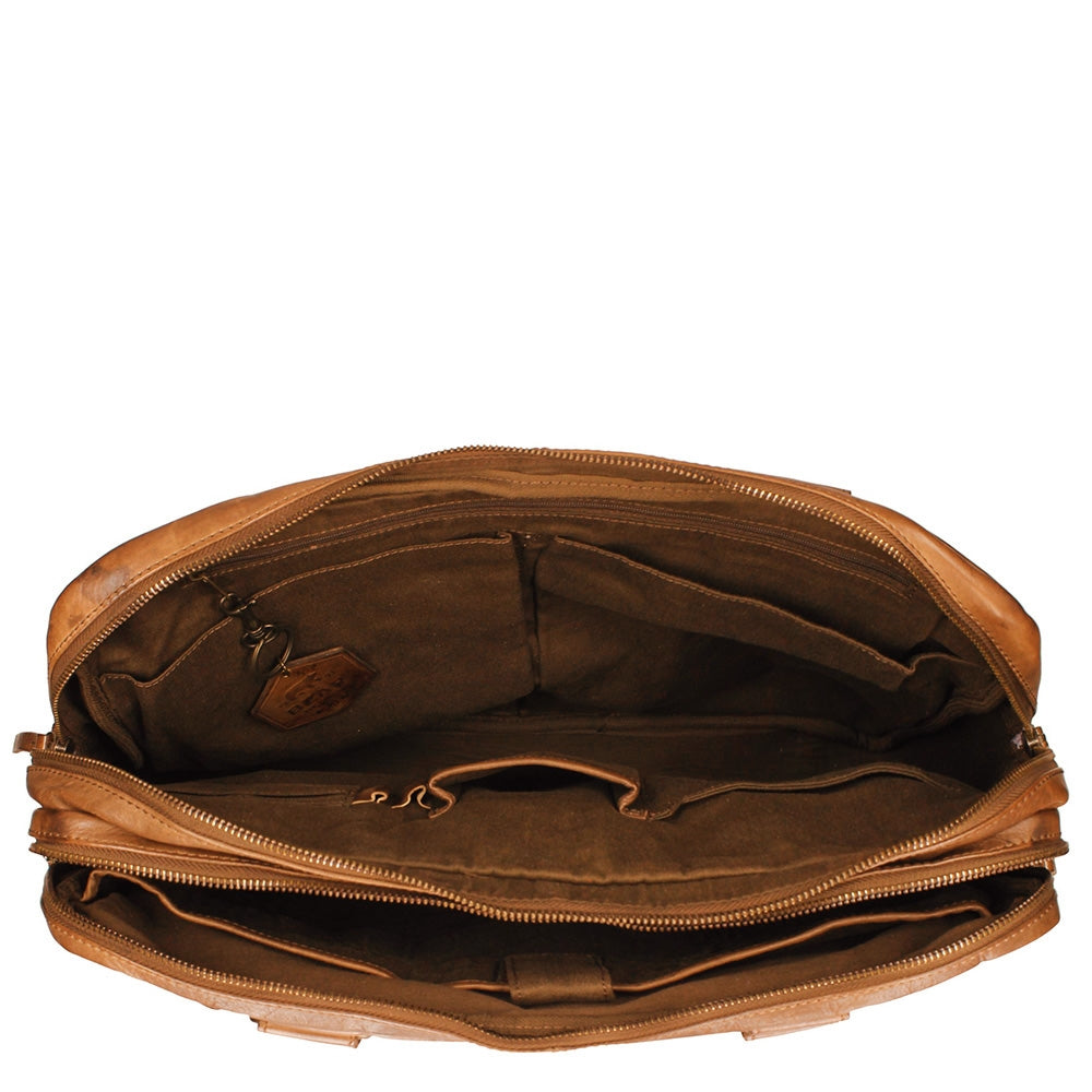 Bear Design Cow Lavato Laptoptas cognac