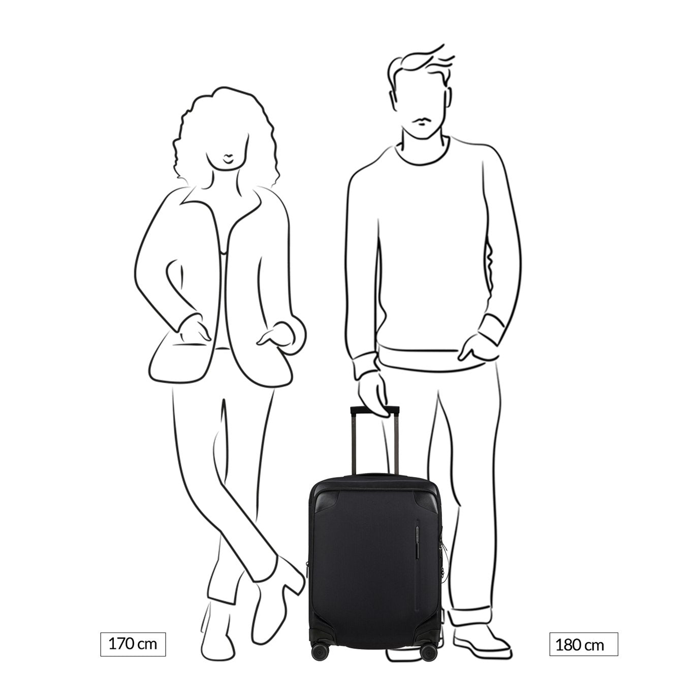 Samsonite Splendix Spinner 55 DF EXP schwarz Softcase