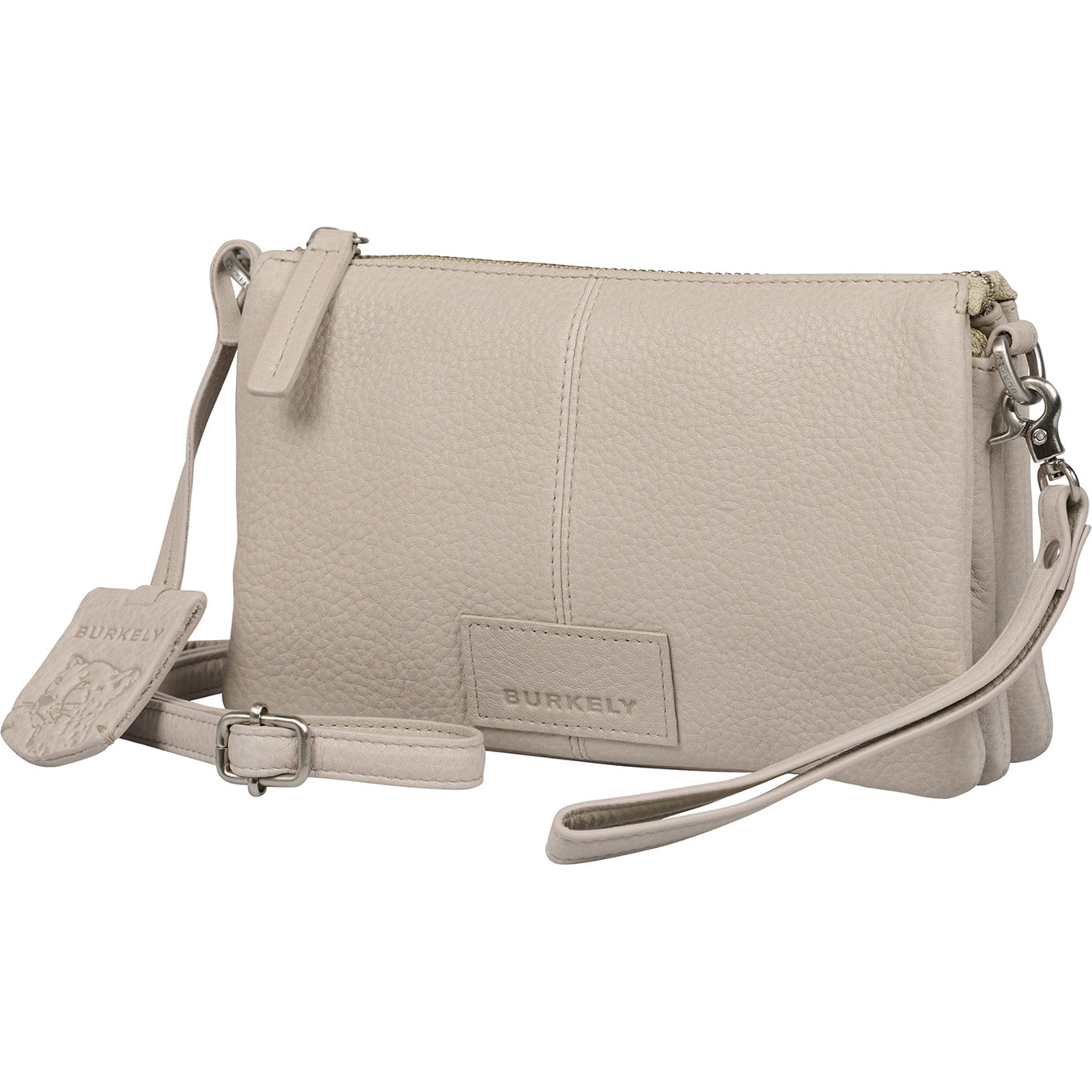 Burkely Soft Skylar Triple Pocket Zip graue Damentasche