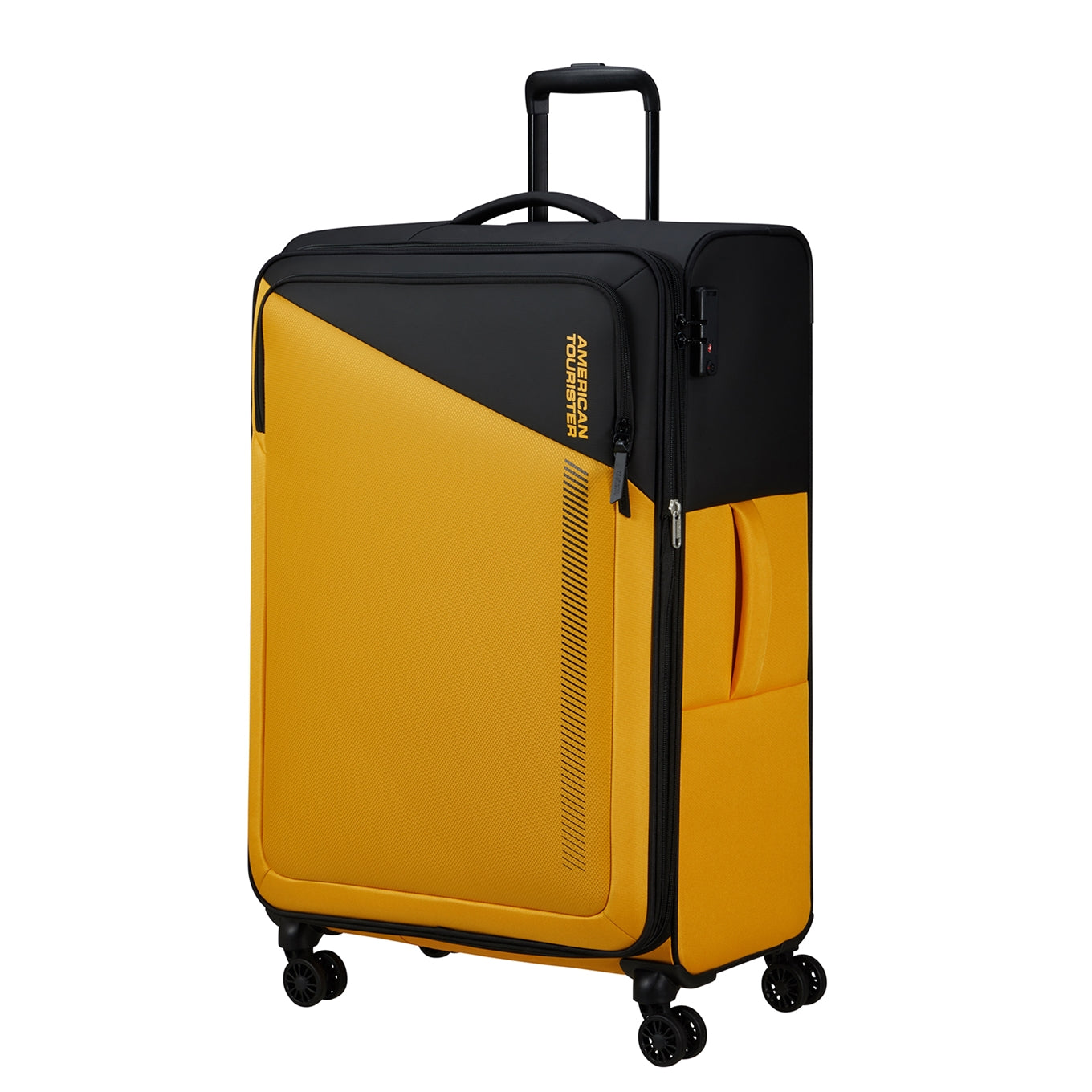 American Tourister Daring Dash Spinner L EXP schwarz/gelb Weicher Koffer