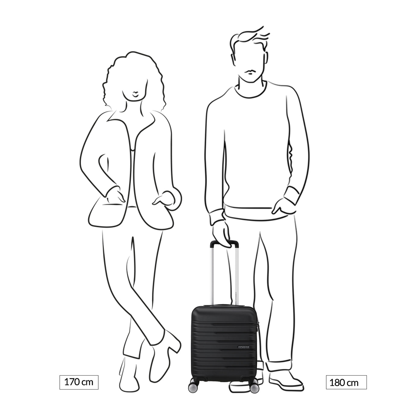 American Tourister Flashline Spinner Underseater shadow black