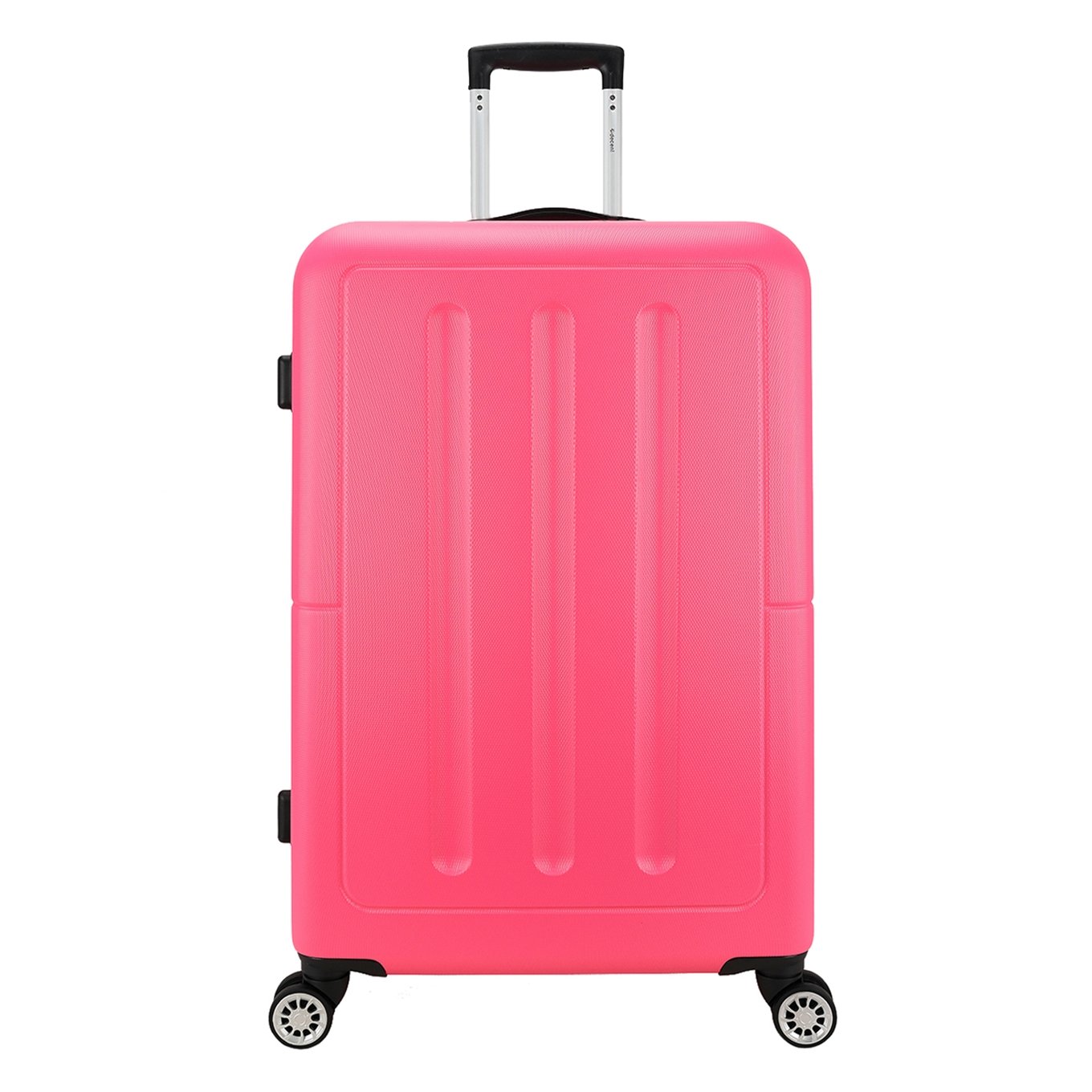Ordentlicher Neon-Fix Trolley 76 rosa Hartschalenkoffer