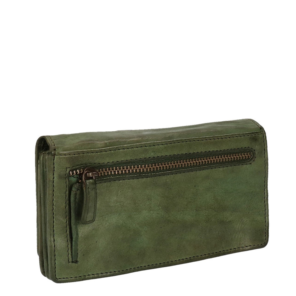 Bear Design Cow Lavato Dames Portemonnee 12cc olive green
