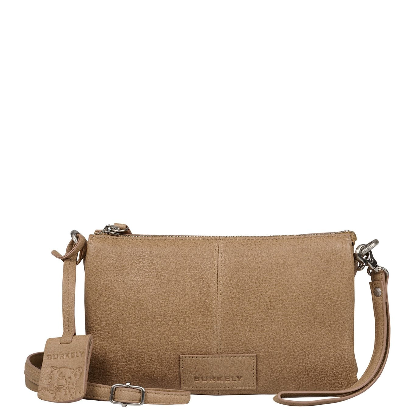 Burkely Soft Skylar Triple Pocket Zip gemütliche cognacfarbene Damentasche