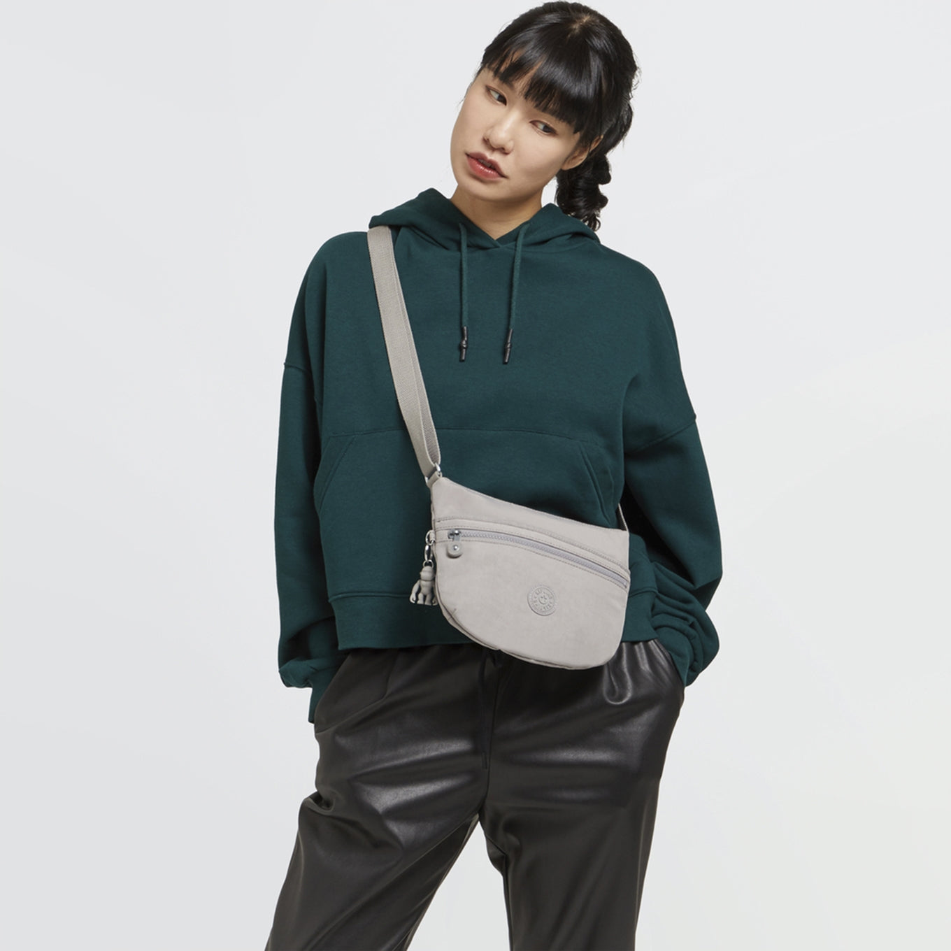 Kipling Arto Crossbody Shoulder Bag S grey gris