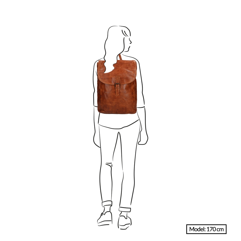 Bear Design Cow Lavato Backpack cognac
