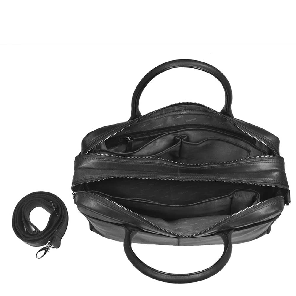 DSTRCT Fletcher Street Business Laptoptas 15.6 inch + Sleutelhanger zwart