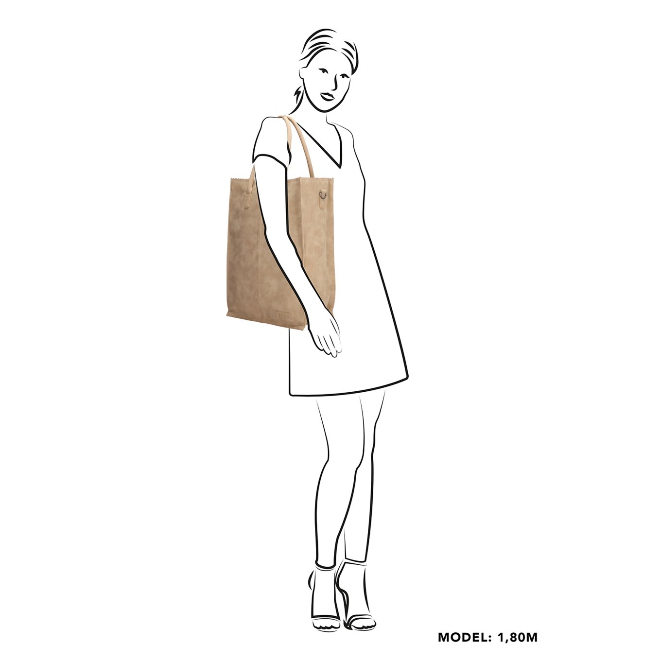Zebra Trends Rosa XL Shopper Sand