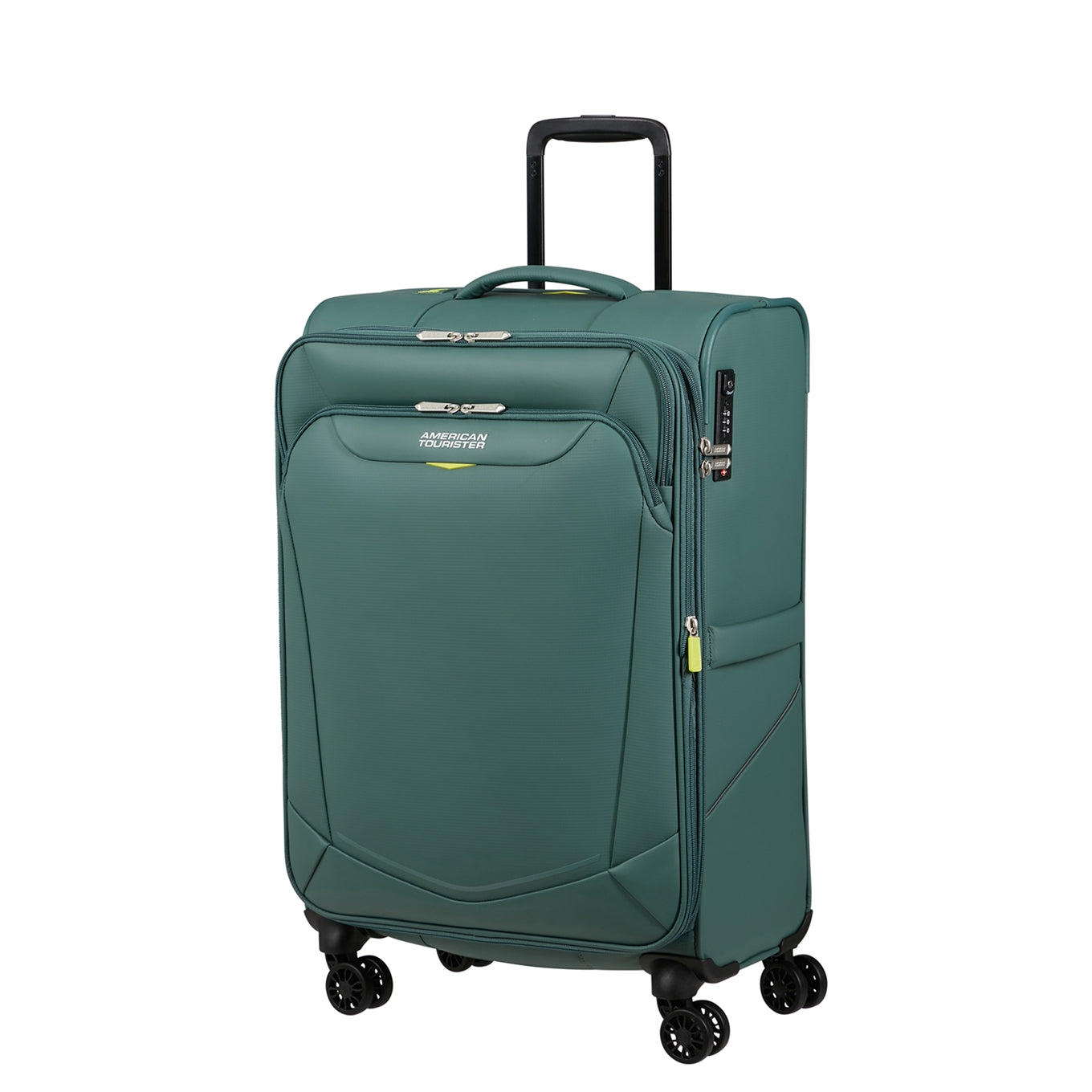 American Tourister Summerride Spinner M Exp TSA dunkler Wald Weicher Koffer