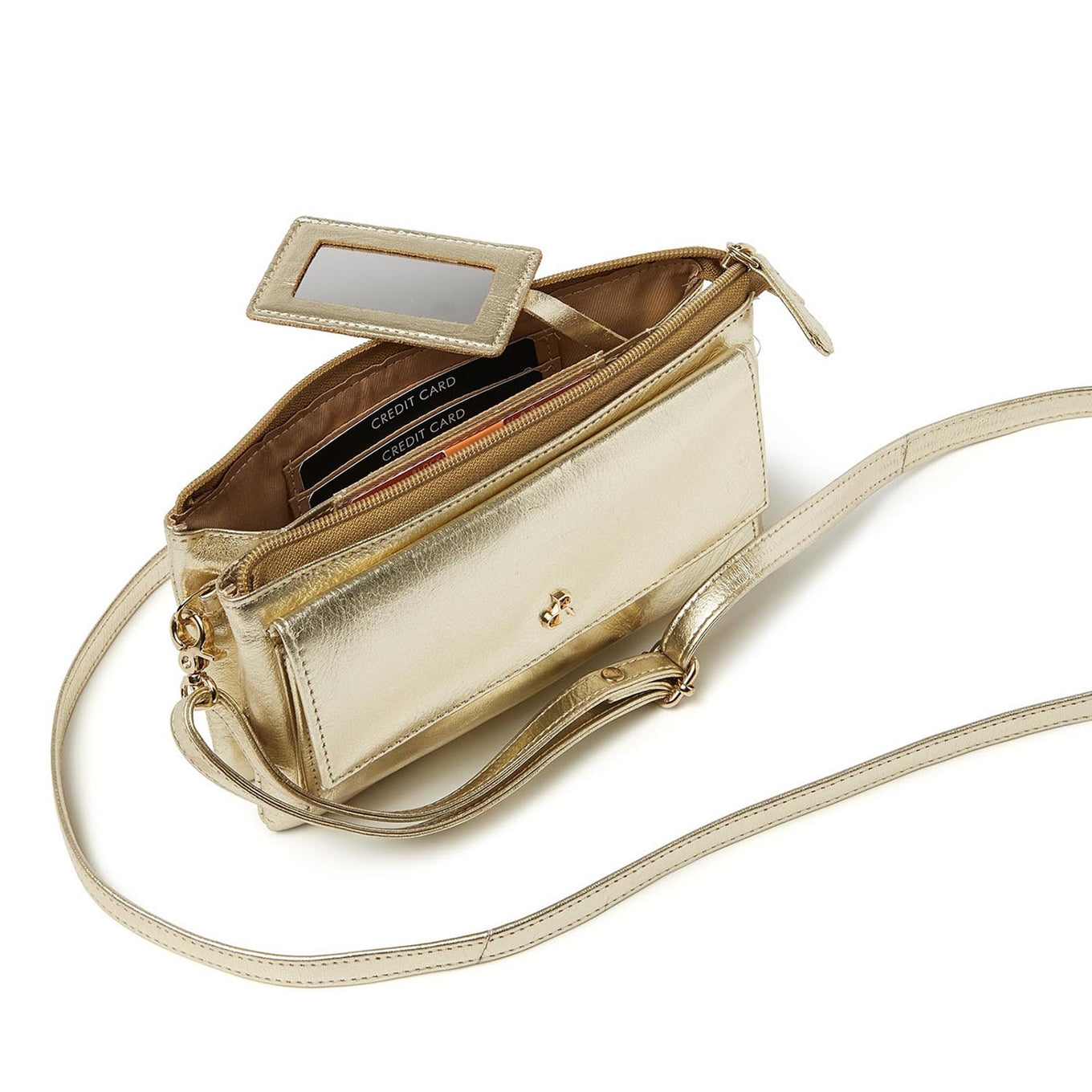 dR Amsterdam Metallics Shoulderbag/Clutch light gold