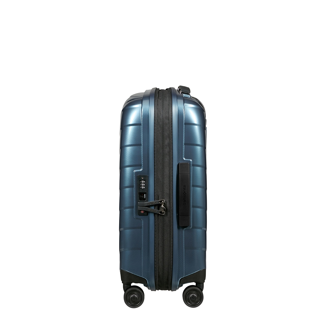 Samsonite Attrix Spinner 55 EXP stahlblaues Hartschalenetui