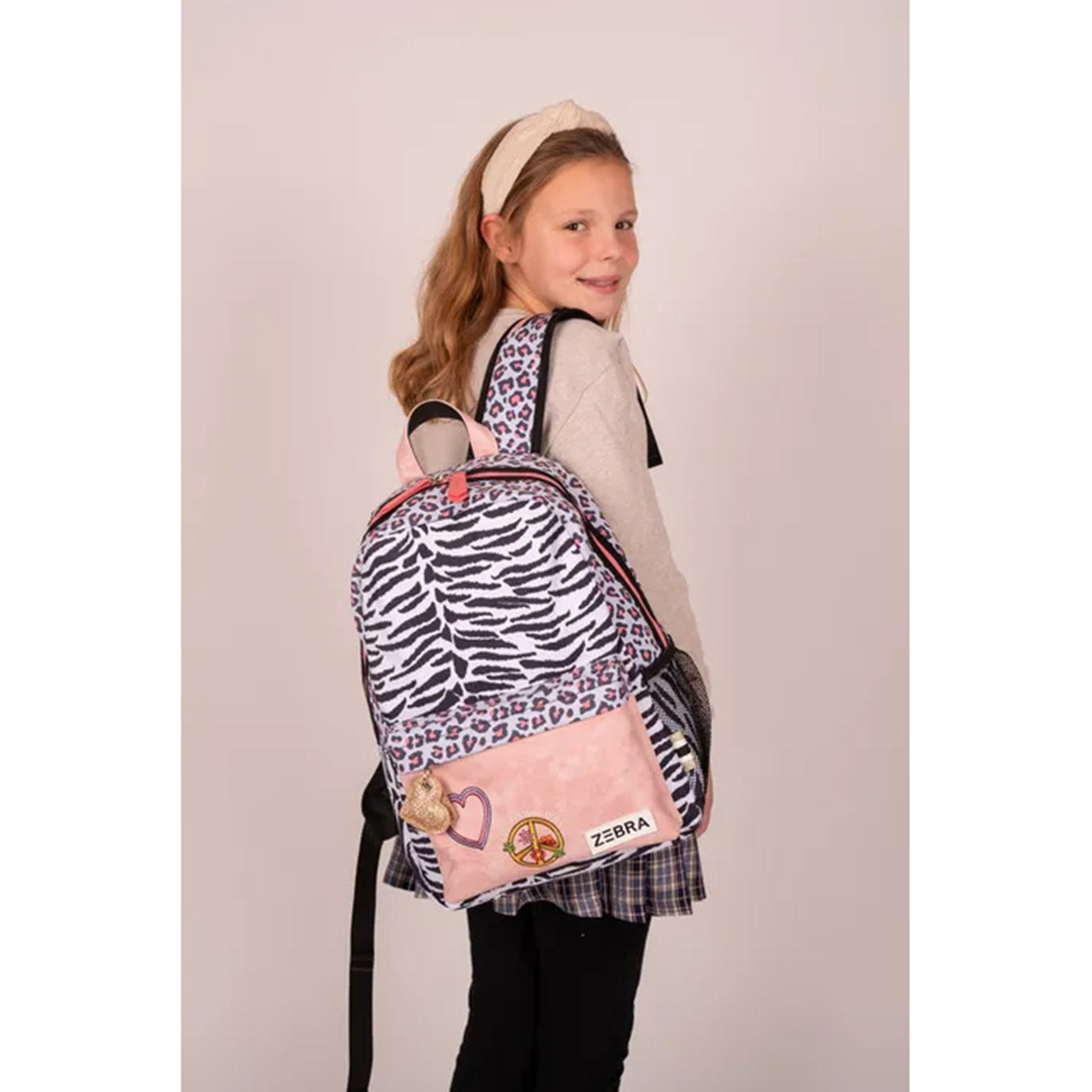 Zebra Trends Olivia Rugzak panter-wit-roze