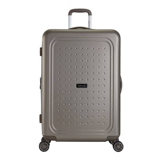 Anständiger Maxi Air Trolley 77 Erweiterbarer Champagner-Hartschalenkoffer